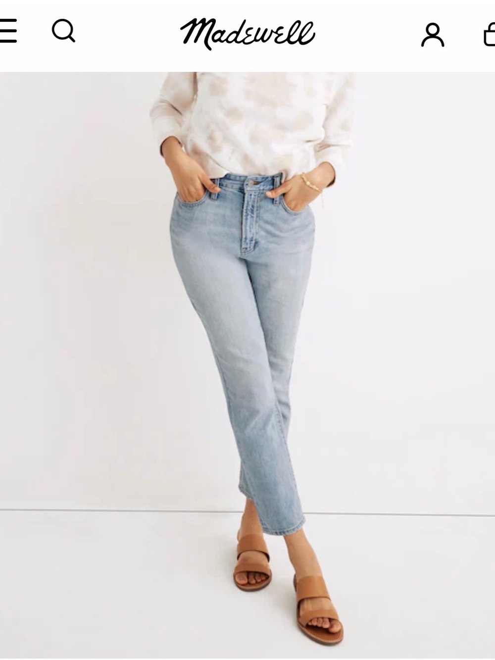Madewell Light Blue Cropped Straight Jeans
